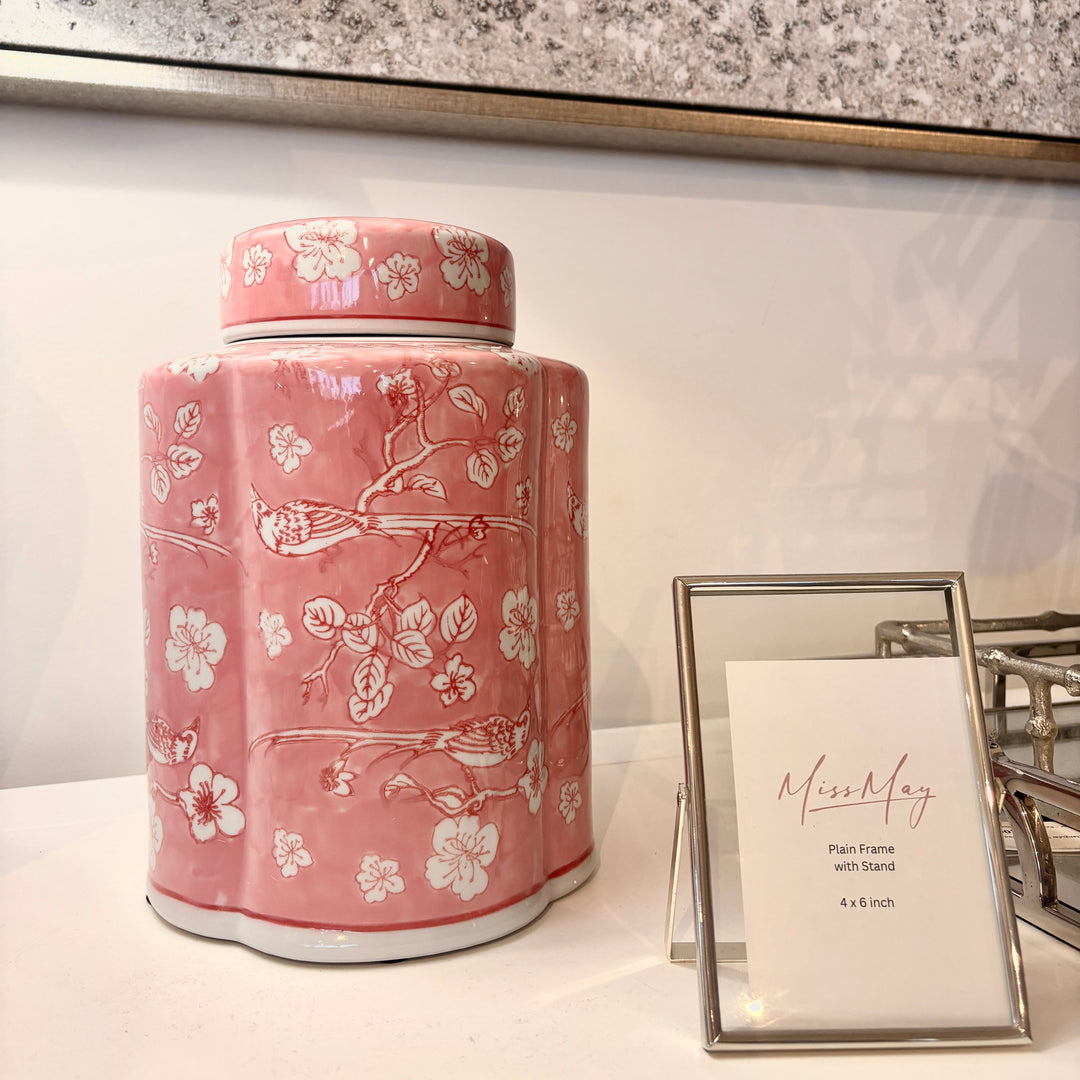 Blush Jar Large Handpainted Pink Jar