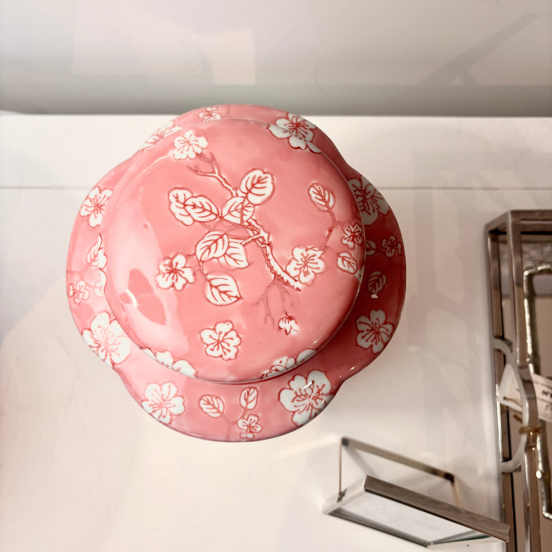 Blush Jar Large Handpainted Pink Jar