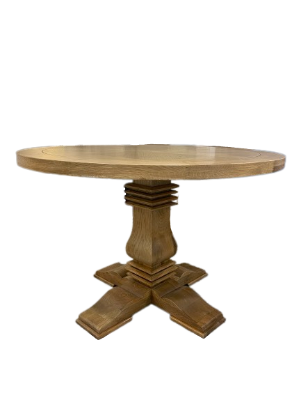 Hannah Parquetry Round Table With Natural Base - Sydney Floorstock