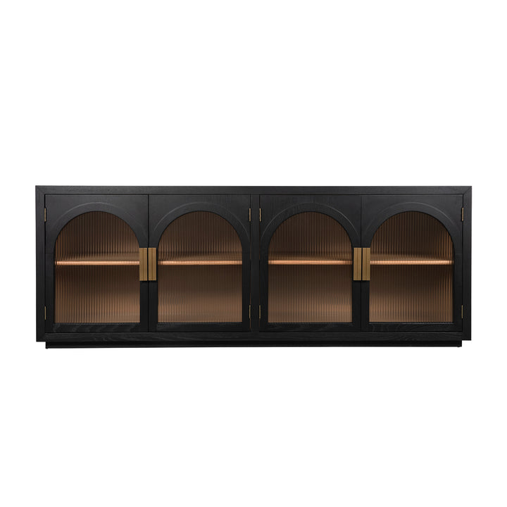 Manhattan Ridged Glass Large Entertainment Unit or Buffet