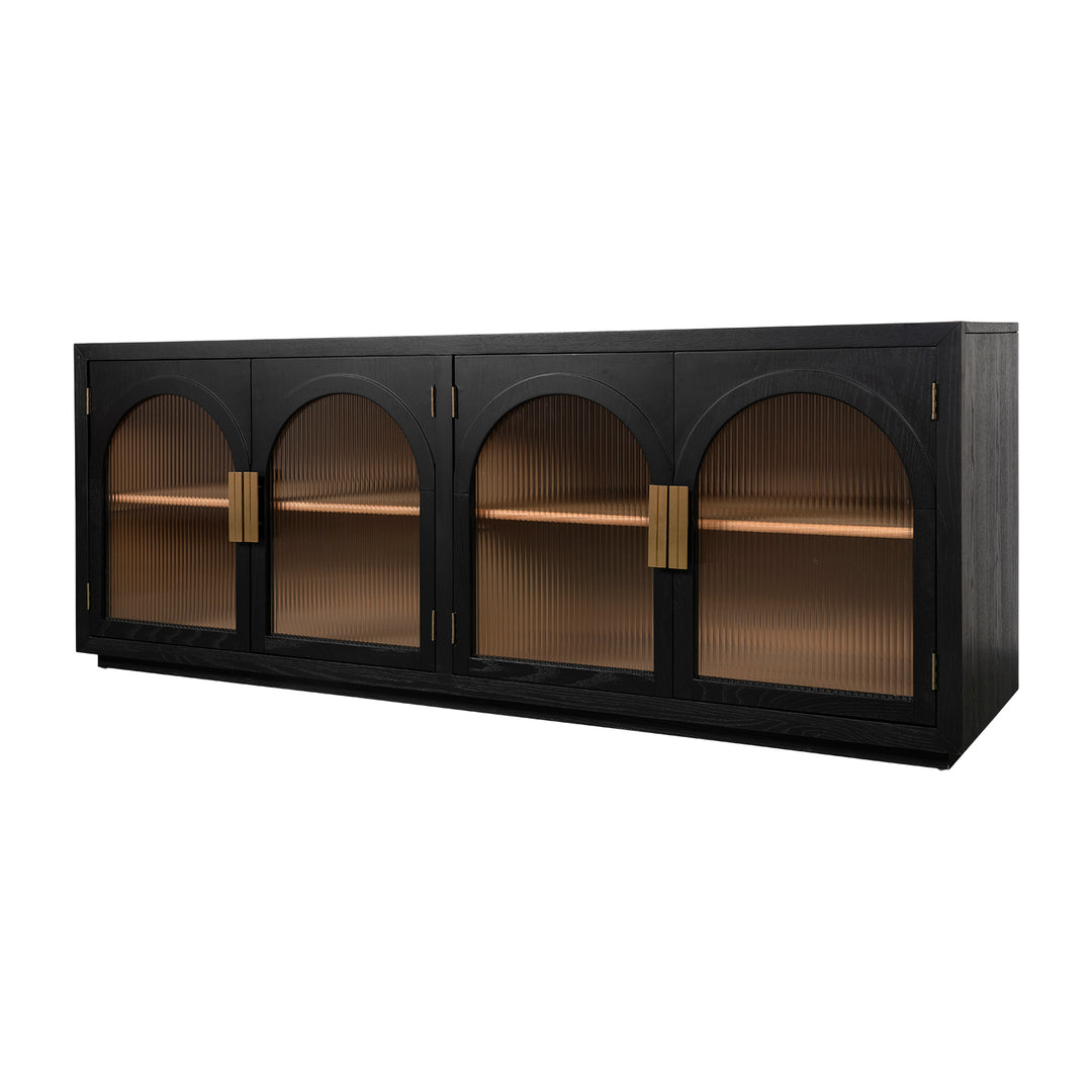 Manhattan Ridged Glass Large Entertainment Unit or Buffet