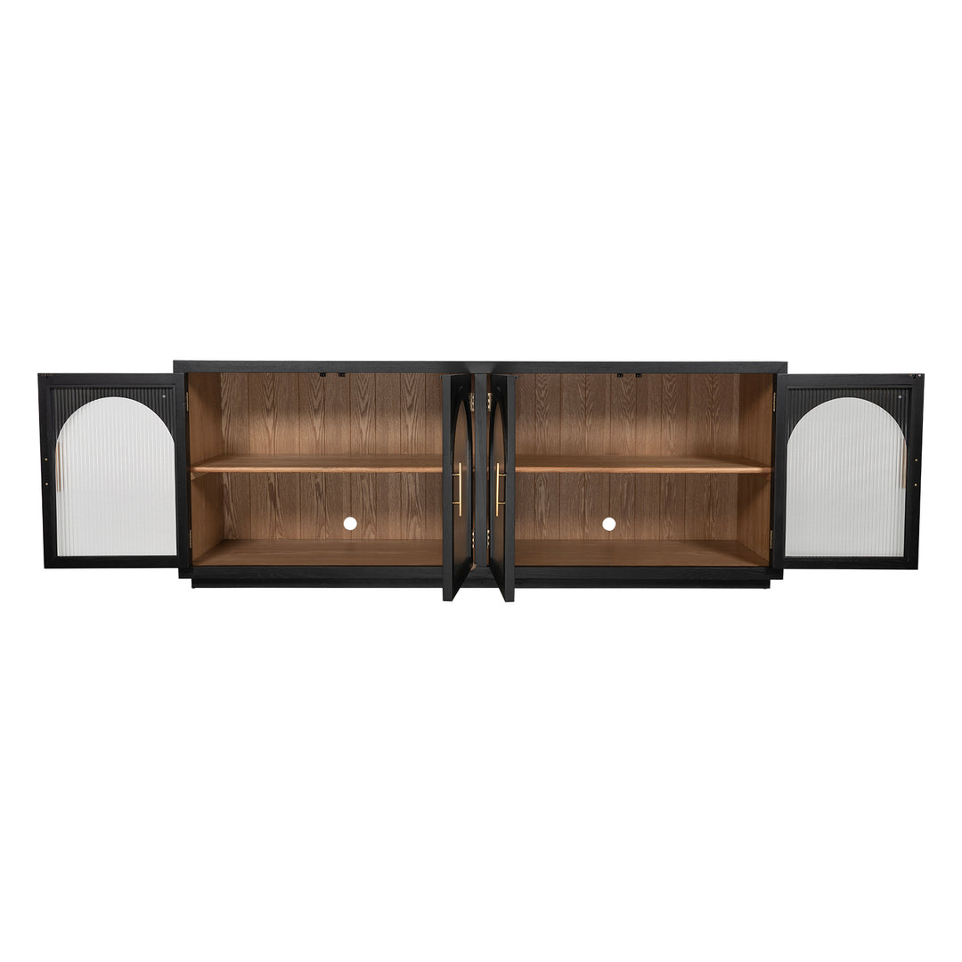 Manhattan Ridged Glass Large Entertainment Unit or Buffet