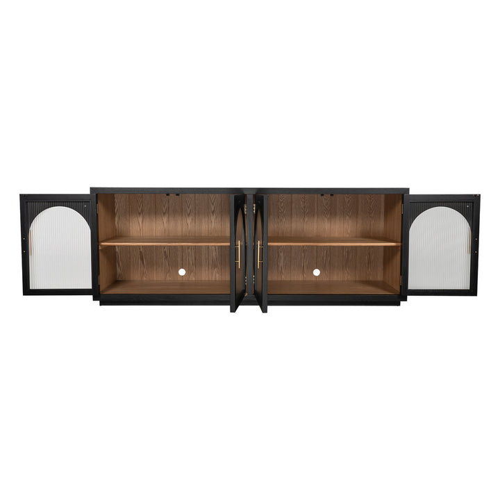 Manhattan Ridged Glass Large Entertainment Unit or Buffet