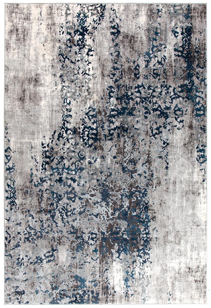 Casper Distressed Modern Blue Grey White Rectangle Rug