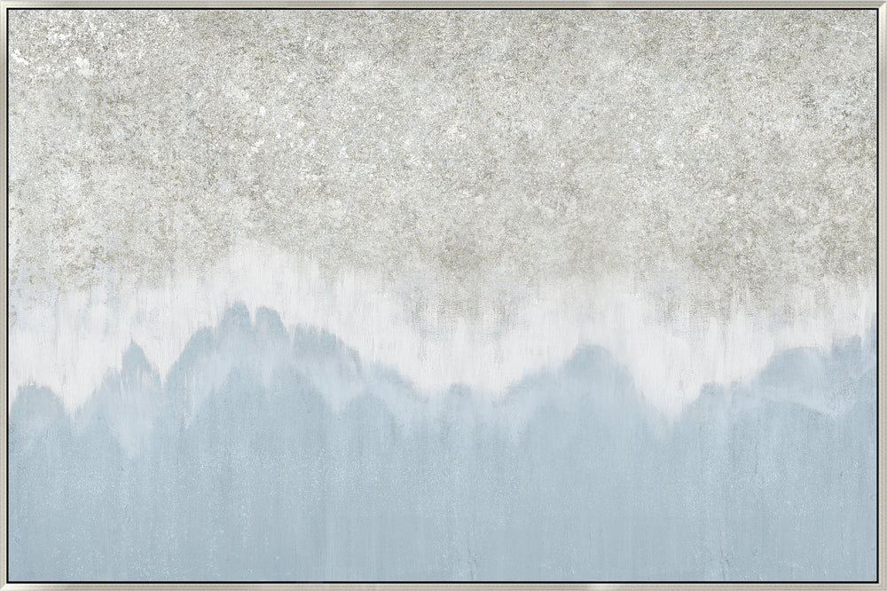 Surf Break Landscape Extra Large Canvas In Antique Silver Frame