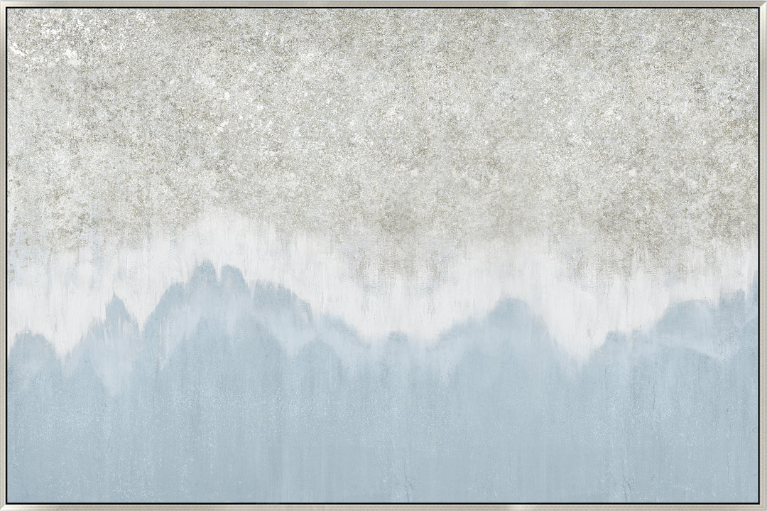 Surf Break Landscape Extra Large Canvas In Antique Silver Frame