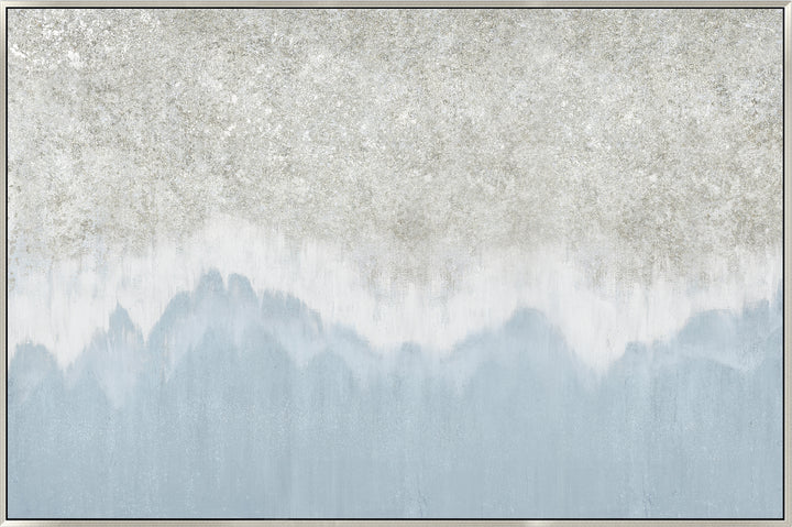 Surf Break Landscape Extra Large Canvas In Antique Silver Frame