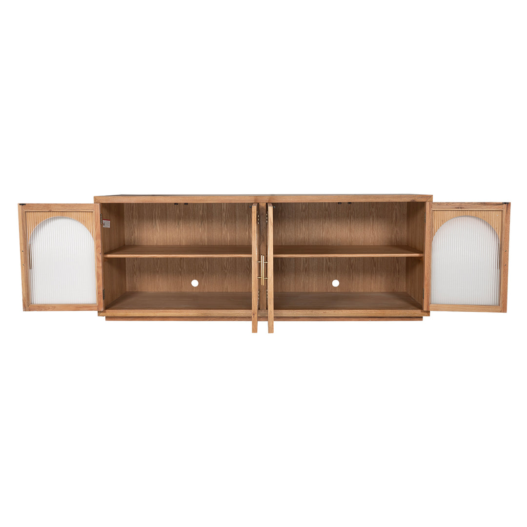 Manhattan Ridged Glass Large Entertainment Unit or Buffet