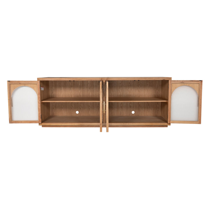 Manhattan Ridged Glass Large Entertainment Unit or Buffet