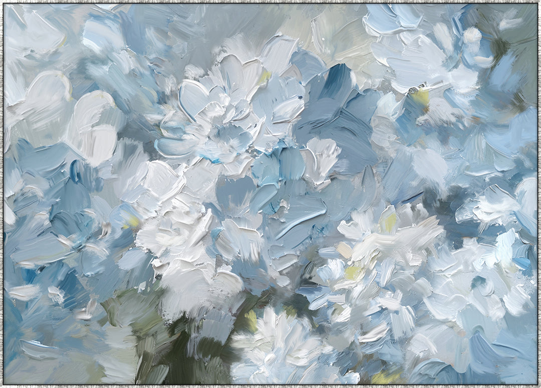 Hydrangea Haven Extra Large Canvas In Antique Silver Frame