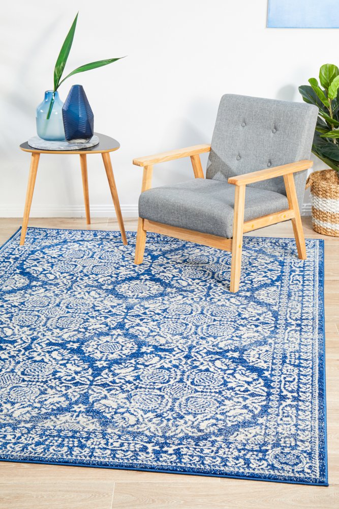 Gwyneth Stunning Transitional Navy Rectangle Rug
