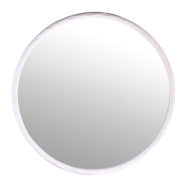 Forged Round White Mirror