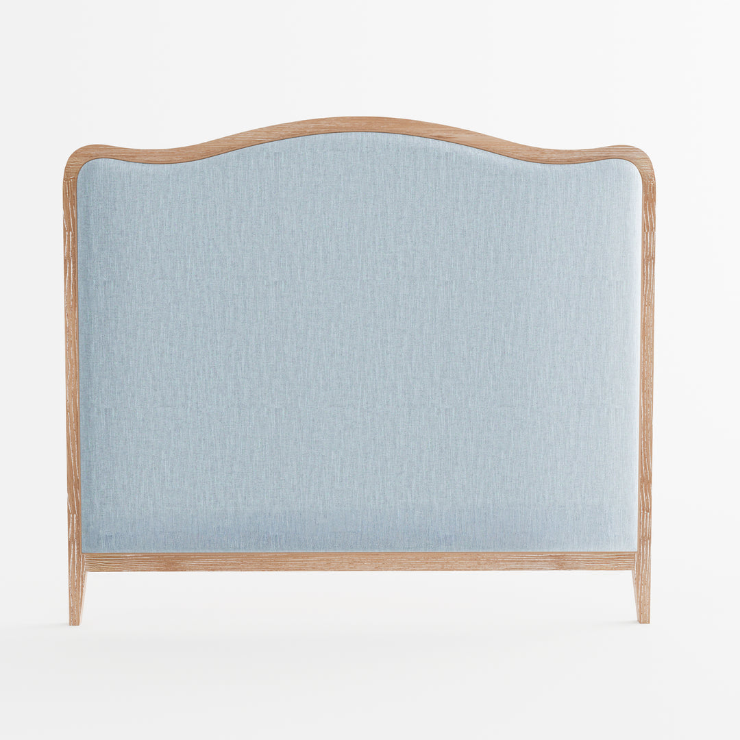 Isabelle French Provincial Curved Bedhead-PREORDER Whitewash Oak Duck Egg Blue