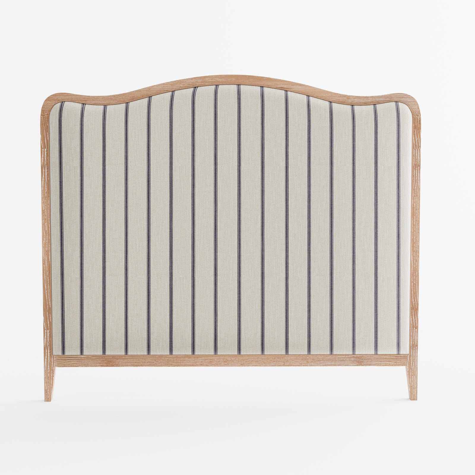 Isabelle French Provincial Curved Bedhead Whitewash Oak Wide Stripe