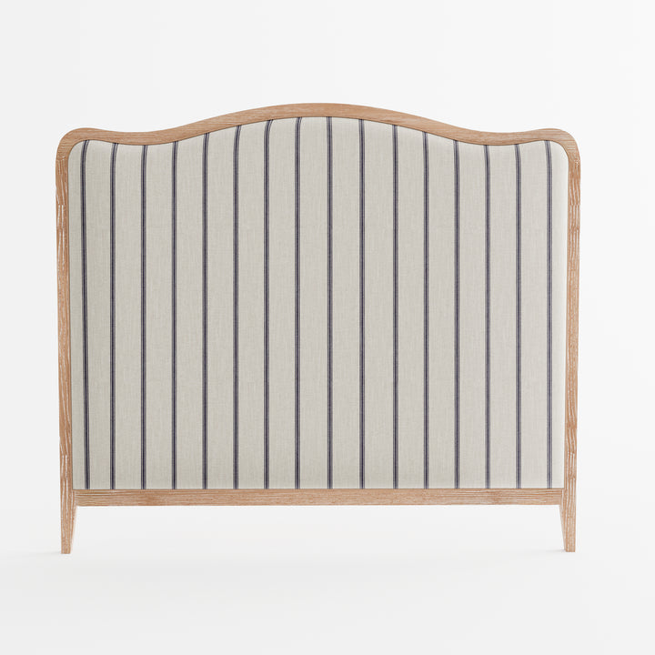 Isabelle French Provincial Curved Bedhead-PREORDER Whitewash Oak Wide Stripe