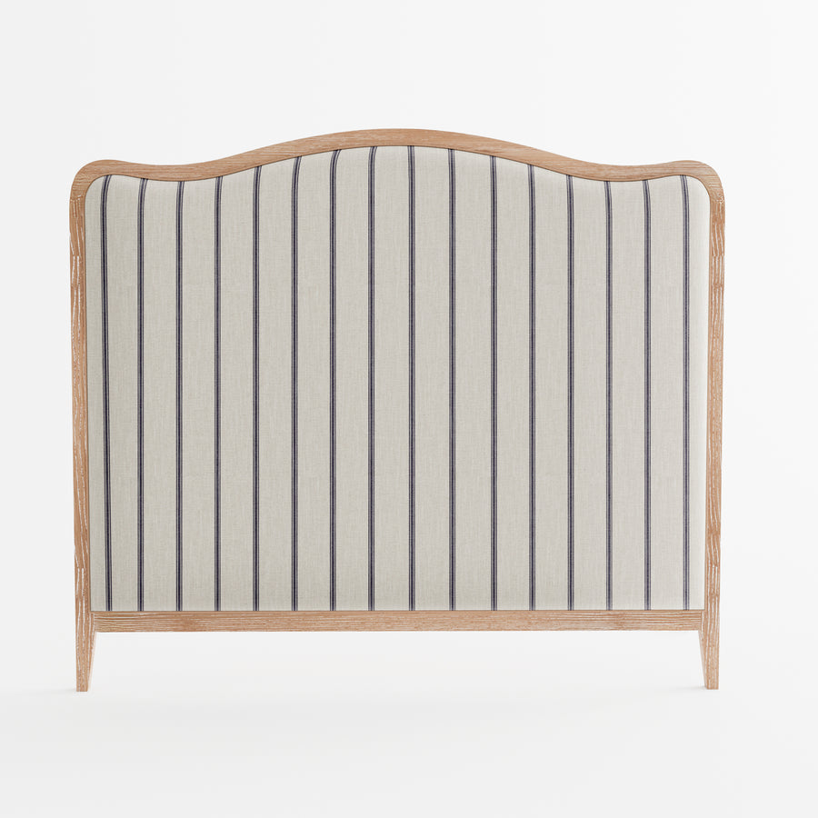 Isabelle French Provincial Curved Bedhead-PREORDER Whitewash Oak Wide Stripe