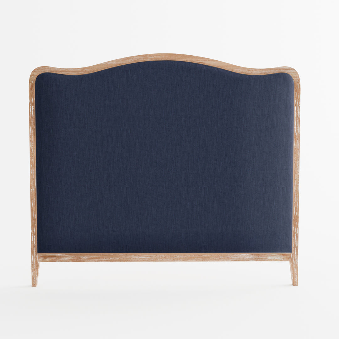 Isabelle French Provincial Curved Bedhead-PREORDER Whitewash Oak Navy