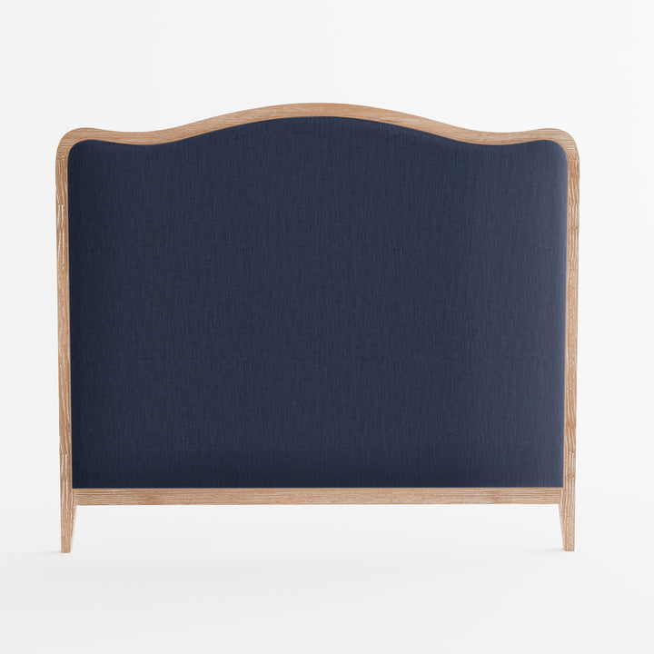 Isabelle French Provincial Curved Bedhead-PREORDER Whitewash Oak Navy
