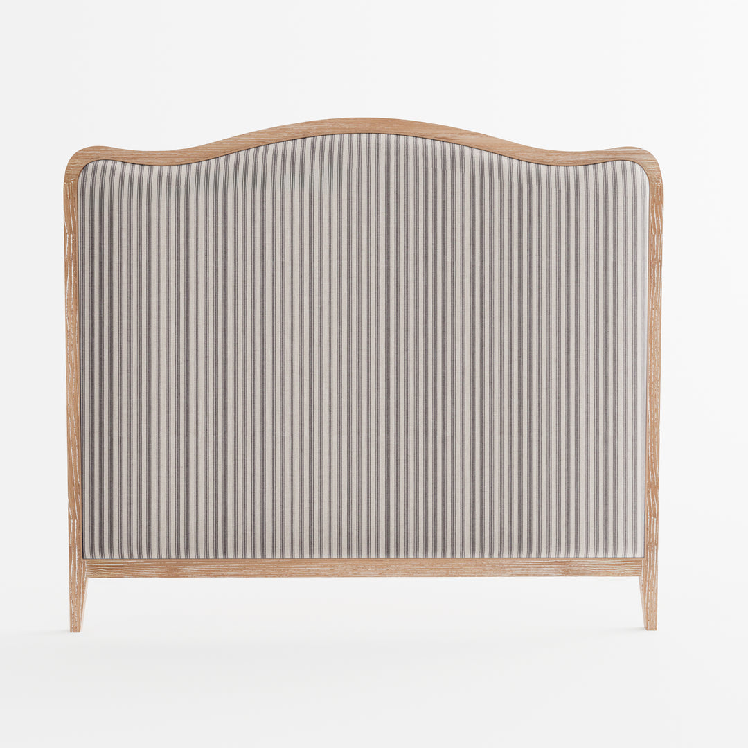 Isabelle French Provincial Curved Bedhead-PREORDER Whitewash Oak Thin Stripe