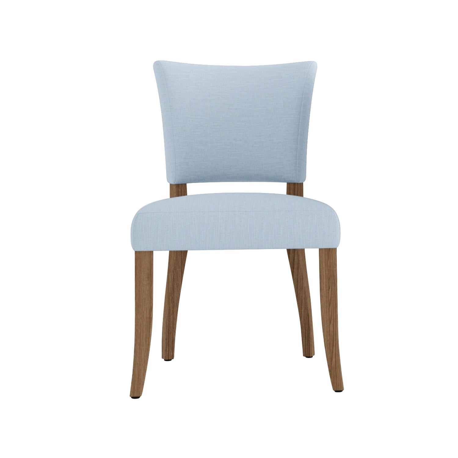 Victoria Linen Dining Chair Duck Egg Blue Natural Oak