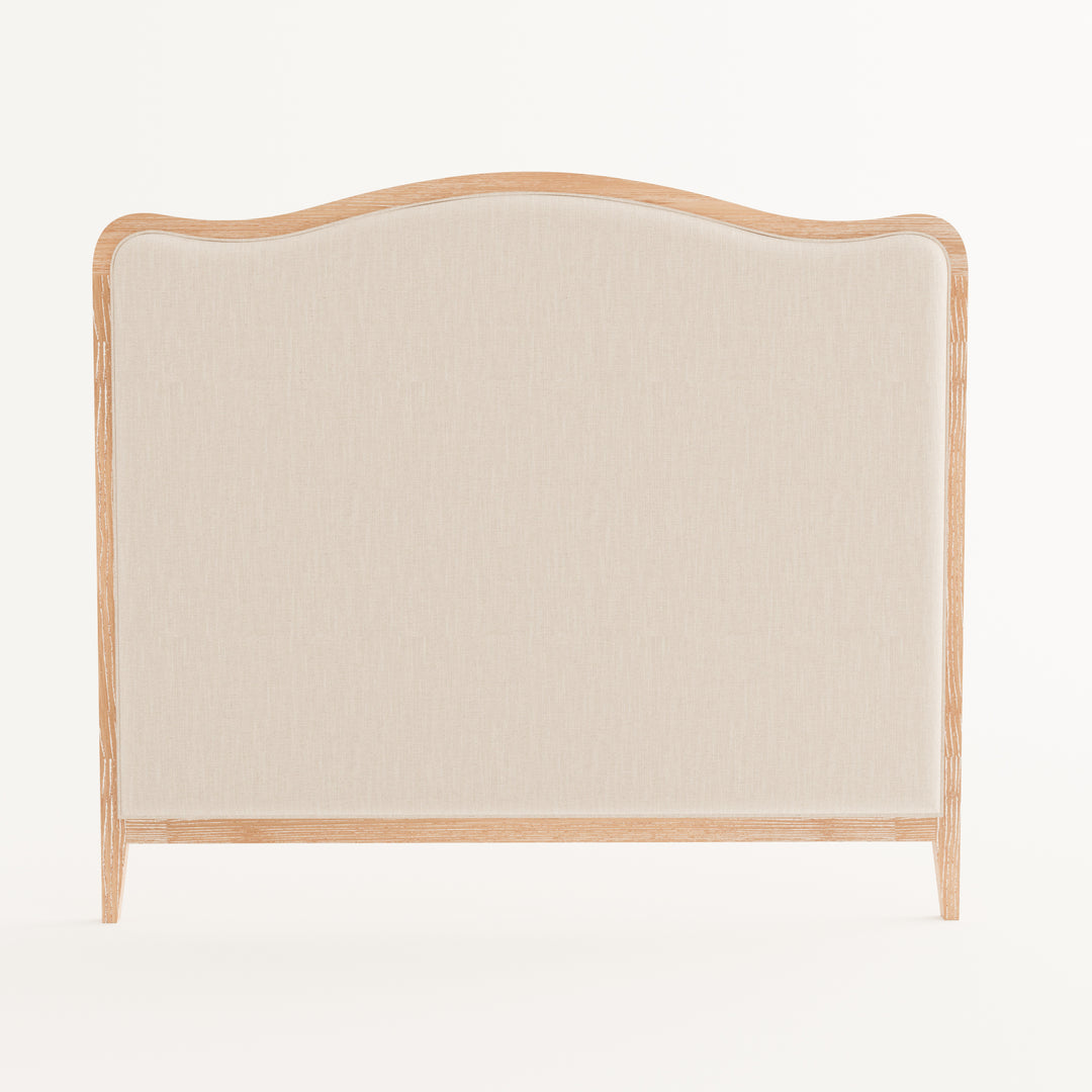 Isabelle French Provincial Curved Bedhead-PREORDER Whitewash Oak Oatmeal