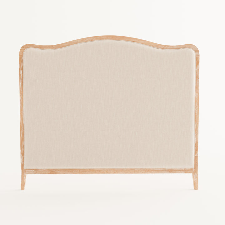 Isabelle French Provincial Curved Bedhead-PREORDER Whitewash Oak Oatmeal