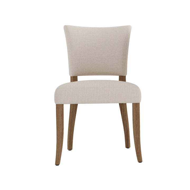 Victoria Linen Dining Chair Oatmeal Natural Oak