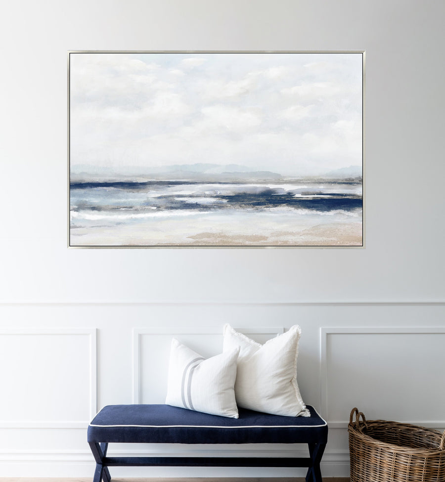 Ocean Breeze Extra Large Canvas In Antique Silver Frame
