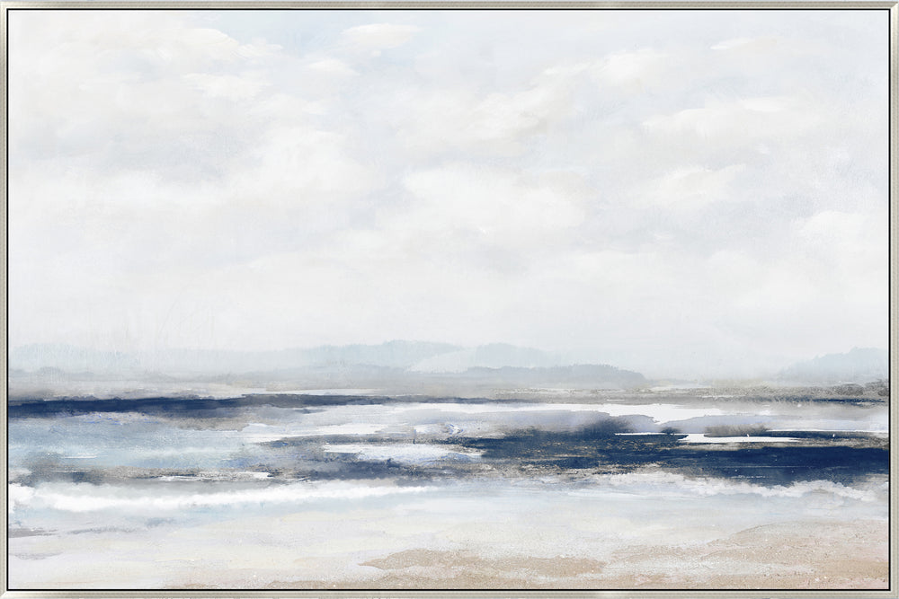 Ocean Breeze Extra Large Canvas In Antique Silver Frame