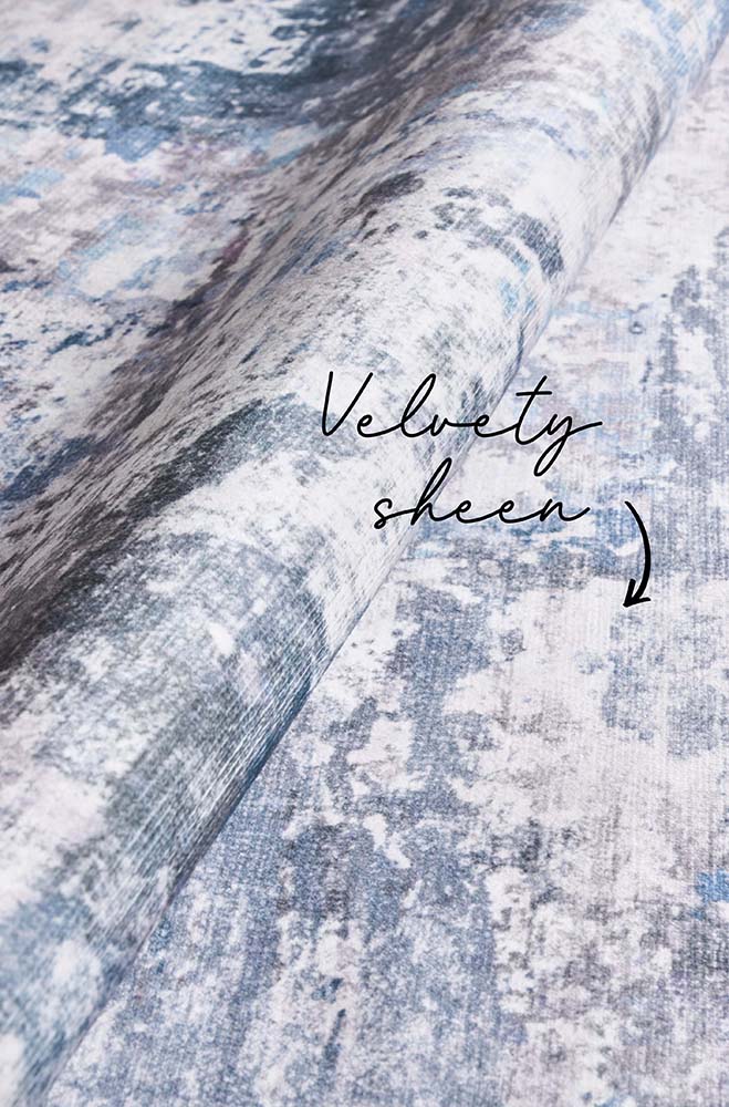 Sadie Blue Machine Washable Rectangle Rug