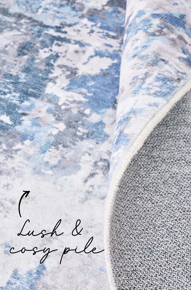 Sadie Blue Machine Washable Rectangle Rug