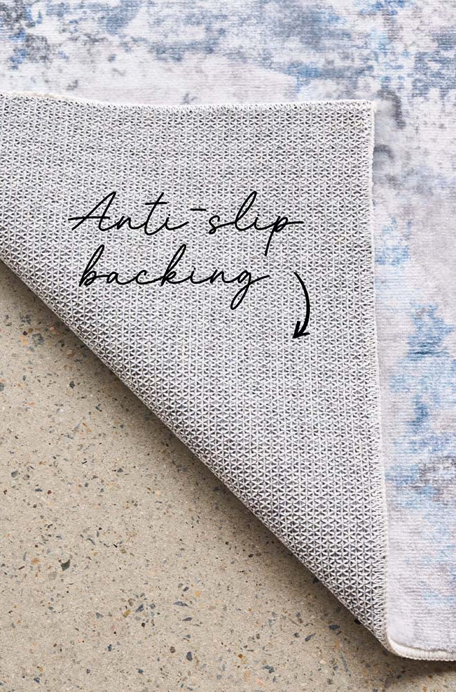 Sadie Blue Machine Washable Rectangle Rug