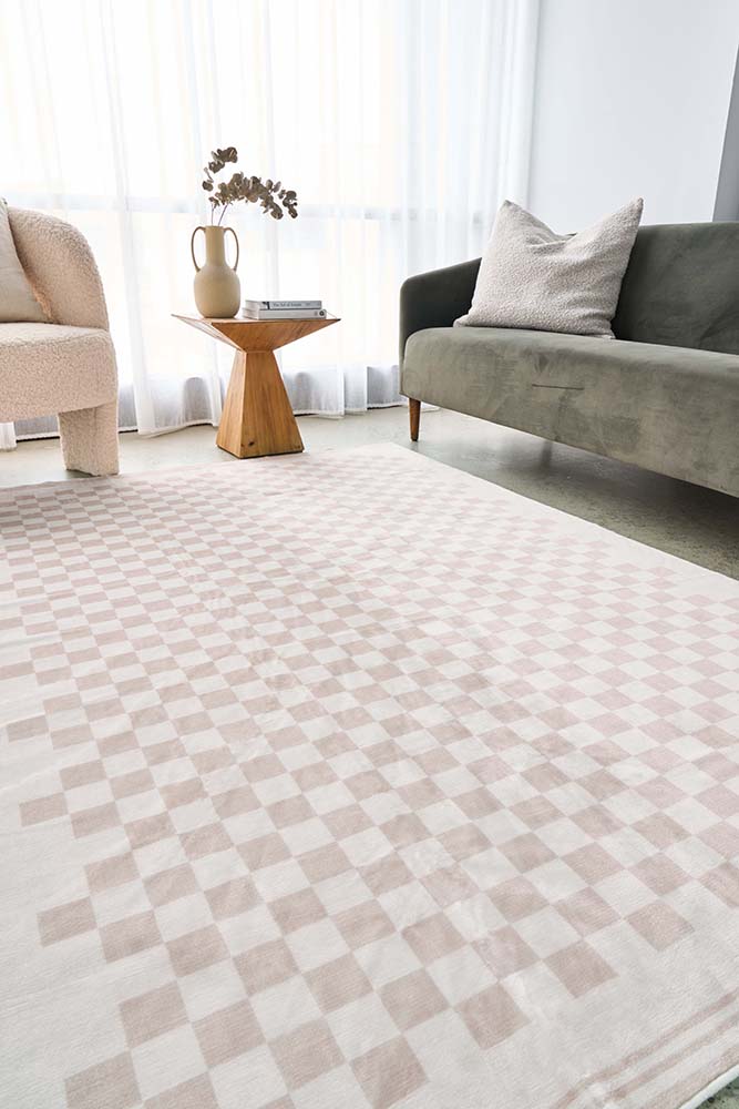 Zander Natural Check Rectangle Rug