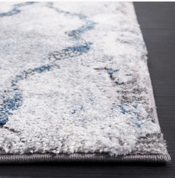 Mineral Blue Contemporary Rectangle Rug