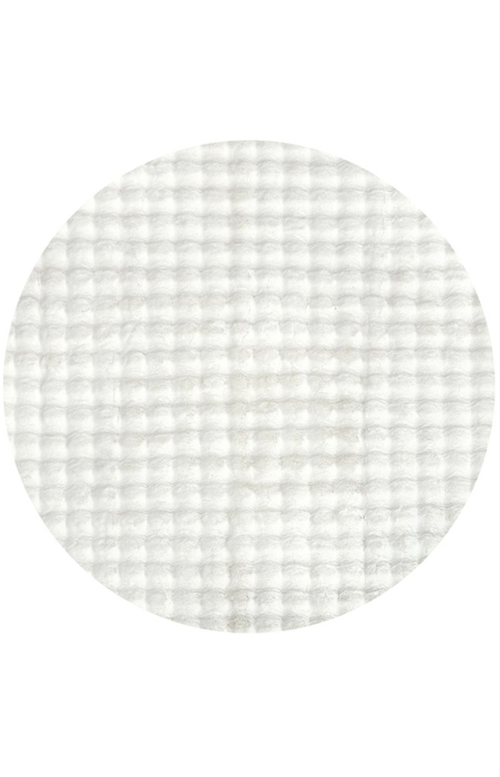 Bubble White Washable Round Rug