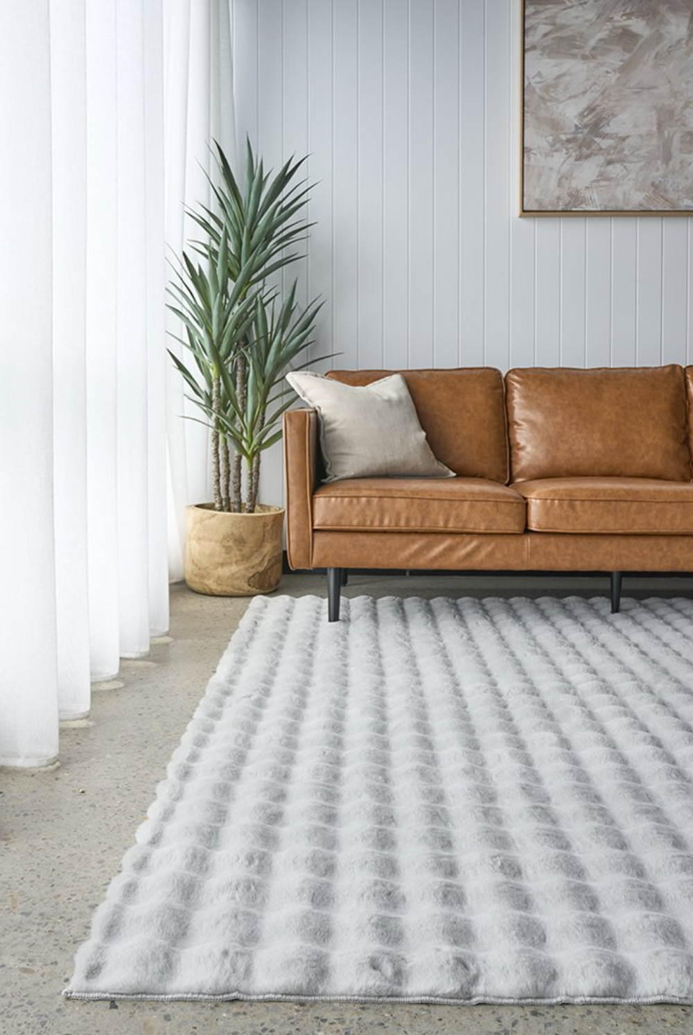 Bubble Silver Washable Rectangle Rug