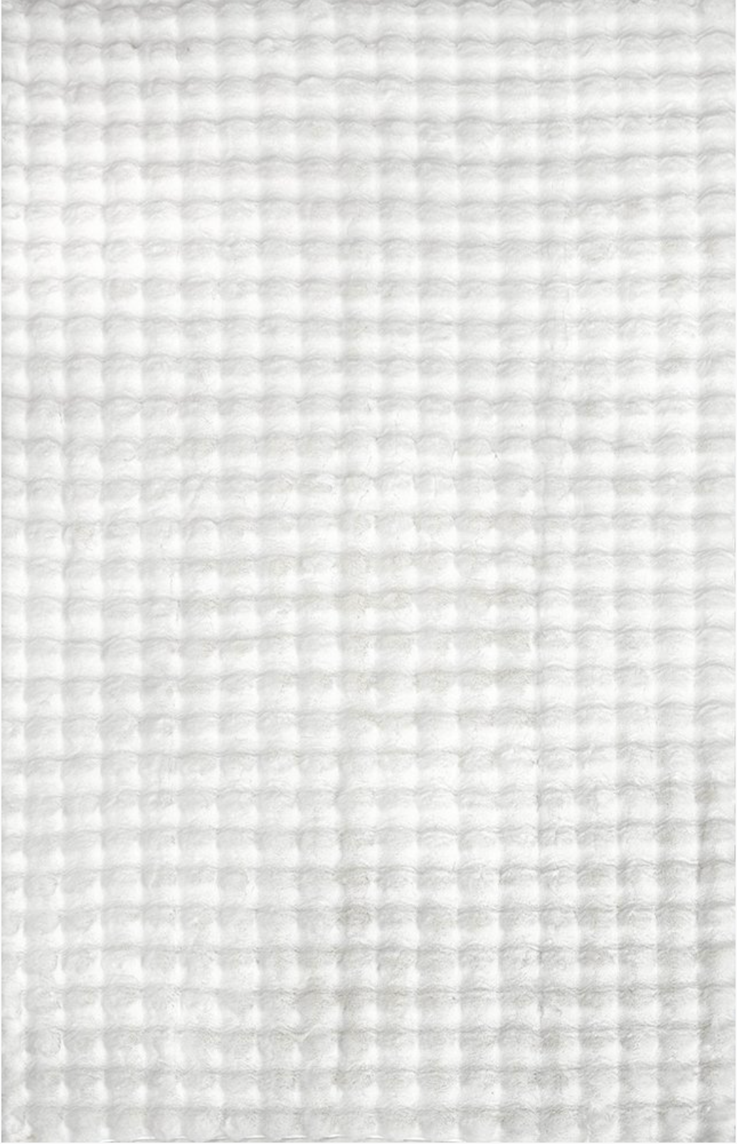 Bubble White Washable Rectangle Rug