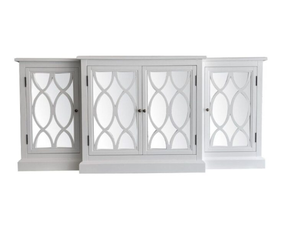 Camille Mirrored Buffet With White Top