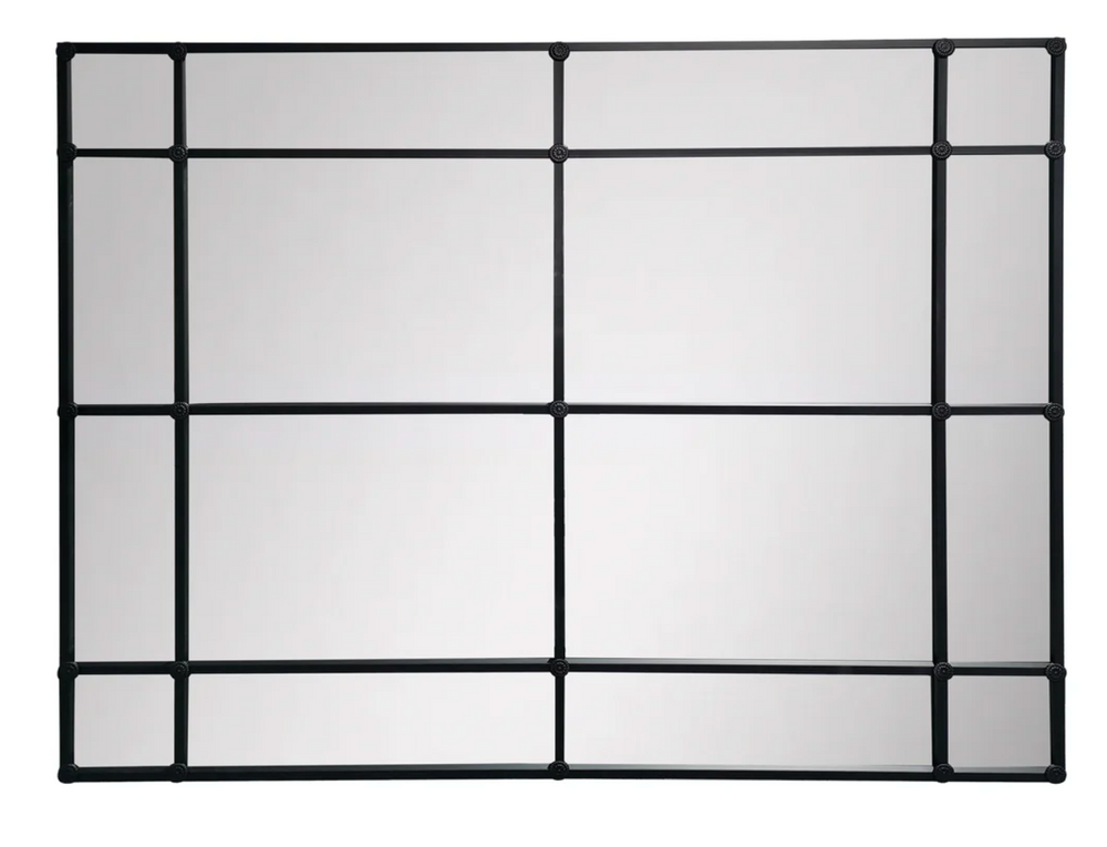 Newport Black Rectangular Wall Mirror