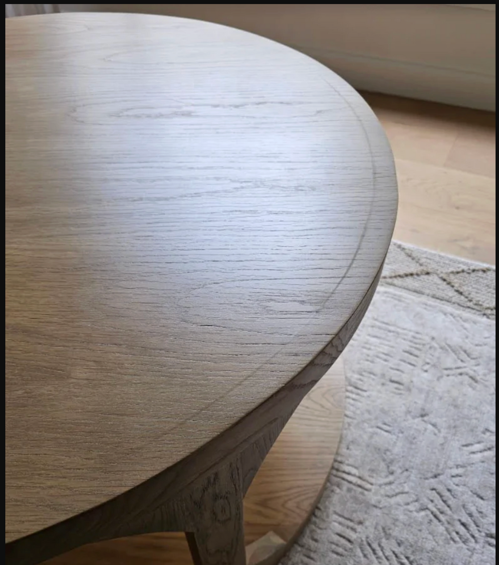 Milla White Wash Round Coffee Table - Sydney Floorstock