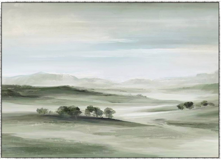 Quiet Countryside Canvas In Antique Silver Frame