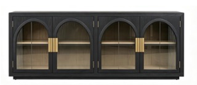Manhattan Ridged Glass Large Entertainment Unit or Buffet