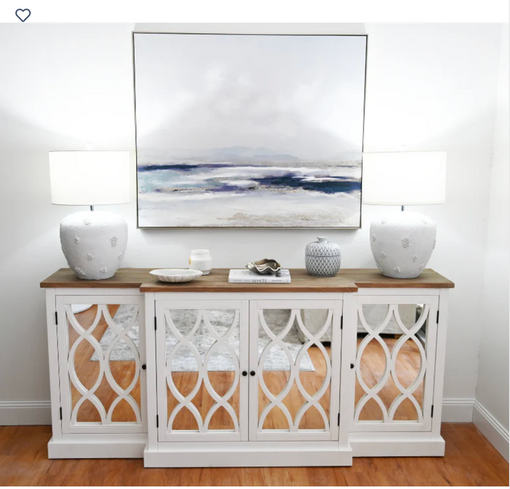 Camille Mirrored Buffet With Elm Top - Sydney Floorstock