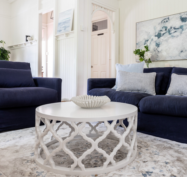 Sahara Satin White Round Coffee Table