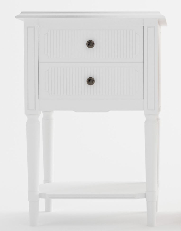 Clementine Small Bedside Table Satin White