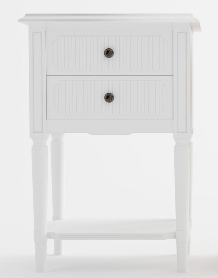 Clementine Small Bedside Table Satin White