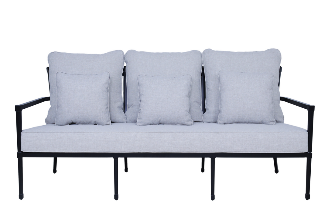 Amalfi Outdoor Black 3 Seater Lounge