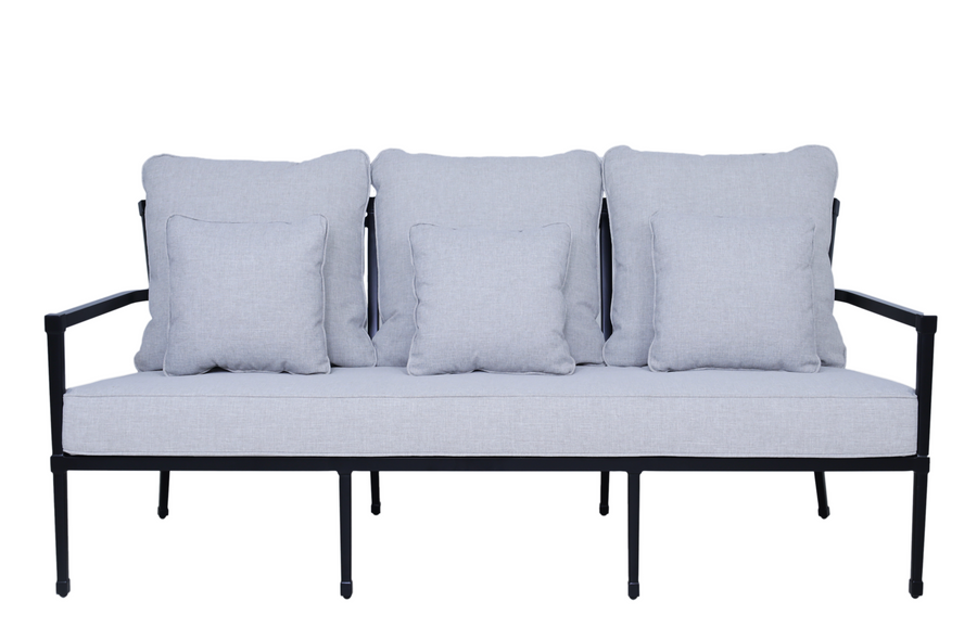 Amalfi Outdoor Black 3 Seater Lounge