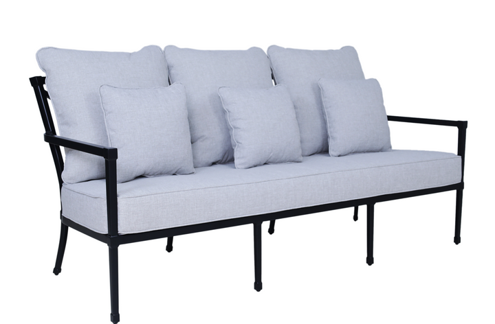 Amalfi Outdoor Black 3 Seater Lounge
