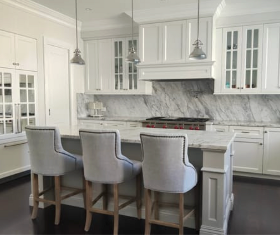 Leopold Upholstered Linen Kitchen Stool